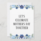 Moederdag Invitation - Dame met blauw Pet Kaart (Achterkant)