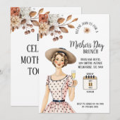 Moederdag Invitation - Dame met bruin Pet Kaart (Voorkant / Achterkant)