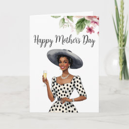 Moederdag Invitation - Dame met een donkere huid Bedankkaart