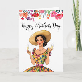 Moederdag Invitation - Dame met vlekkerige jurk Bedankkaart