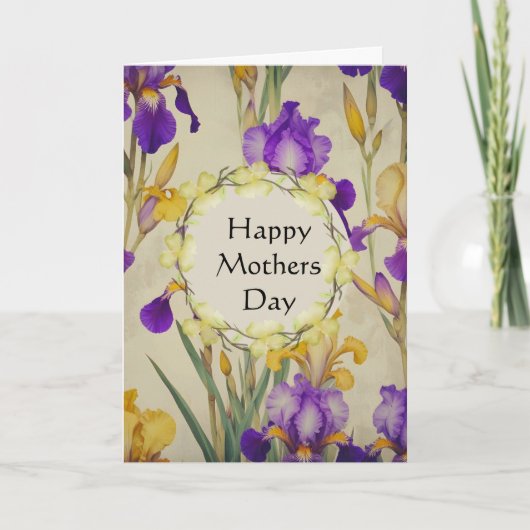 Moederdag Iris Bloemen  Kaart (Voorkant)