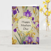 Moederdag Iris Bloemen  Kaart (Gele Bloem)