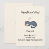 Moederdag is Poesjesdag  Feestdagenkaart (Voorkant / Achterkant)