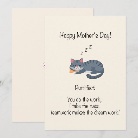 Moederdag is Poesmooi Feestdagenkaart (Voorkant / Achterkant)