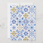 Moederdag Italiaanse blauwe tegels waterverf Kaart (Achterkant)