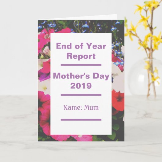 Moederdag Jaarverslag Kaart (Gele Bloem)