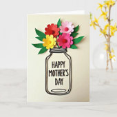 Moederdag Jar Cadeau Kaart (Gele Bloem)