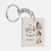 Moederdag je licht mijn wereld fotocollage op sleutelhanger (Voorkant Links)