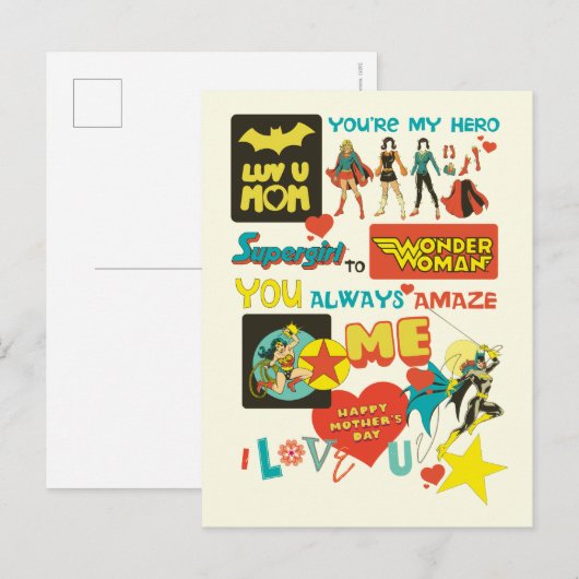 Moederdag | Jij bent mijn Hero Uitnodiging Briefkaart (Voorkant / Achterkant)