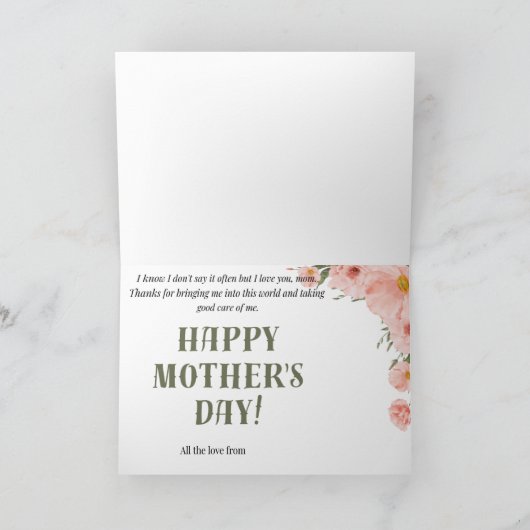 Moederdag kaart (Binnen)