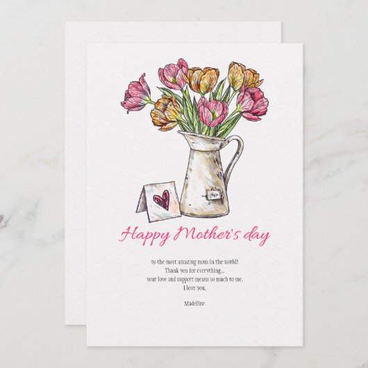 Moederdag kaart (Voorkant / Achterkant)