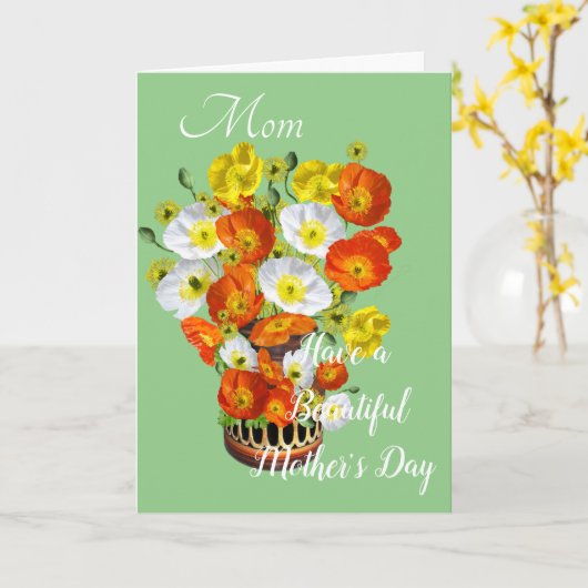 Moederdag kaart (Gele Bloem)