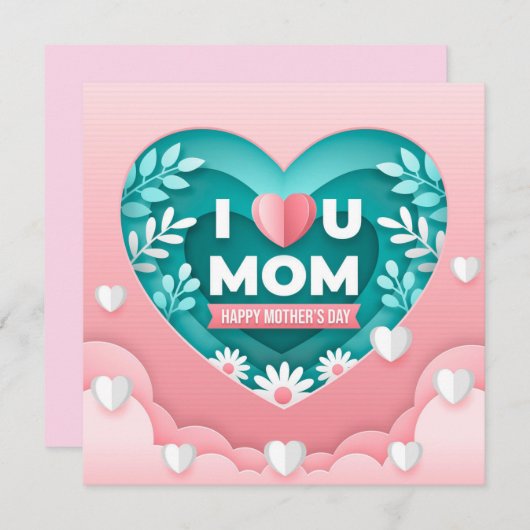 Moederdag kaart (Voorkant / Achterkant)