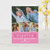 Moederdag Kaart | 4 Foto familie mam (Gele Bloem)