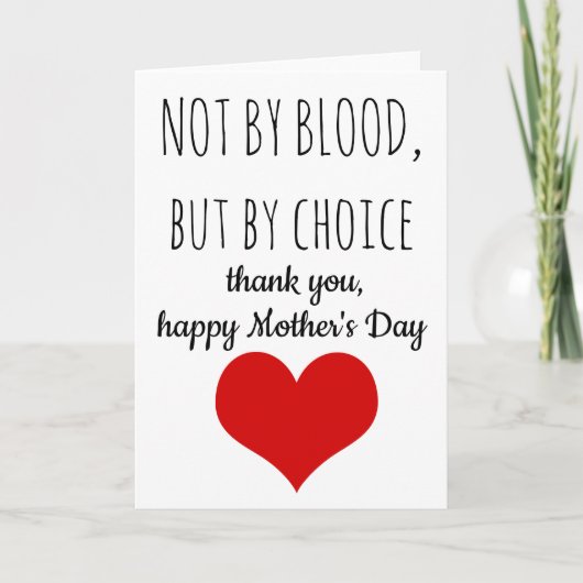 Moederdag Kaart - Adoptief Mom Kaart - Step-Mom (Voorkant)