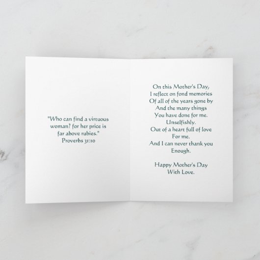 Moederdag Kaart Antiek Roos (Binnen)