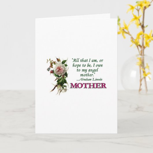 Moederdag Kaart Antiek Roos (Gele Bloem)