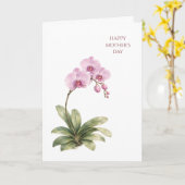 Moederdag kaart aquarel orchidee bloem elegant (Gele Bloem)