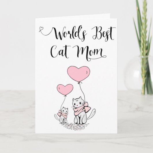 Moederdag kaart 'Beste kattenmoeder ter wereld' (Voorkant)