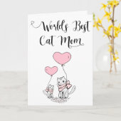 Moederdag kaart 'Beste kattenmoeder ter wereld' (Gele Bloem)