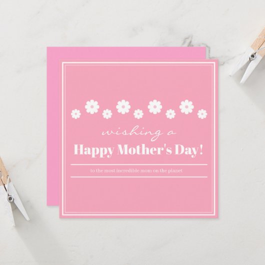 Moederdag Kaart, beste moeder ooit (Voorkant / Achterkant in situ)