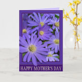 Moederdag Kaart Blauw Bloem Daisy Kaart (Gele Bloem)