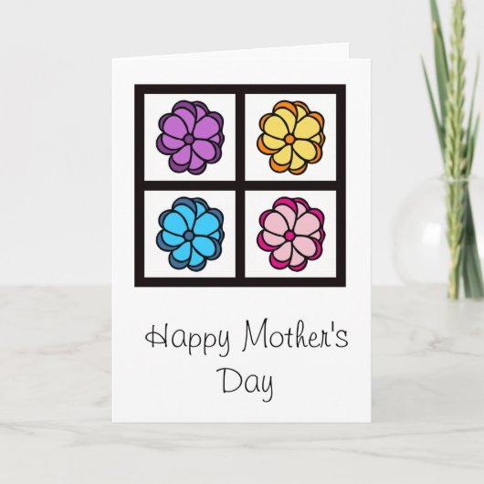 Moederdag-kaart - bloemen kaart (Voorkant)