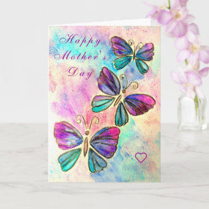 Moederdag Kaart Colorful Butterflies Flying