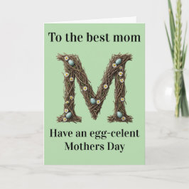 Moederdag kaart Cute Rustieke Bloem Letter