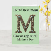 Moederdag kaart Cute Rustieke Bloem Letter (Gele Bloem)