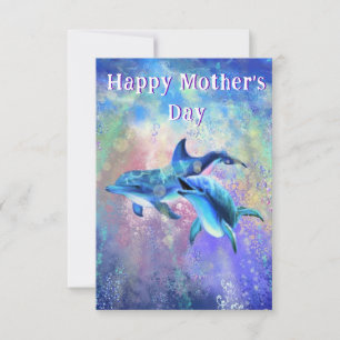 Moederdag Kaart Dolphin Familie - Liefde