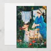 Moederdag Kaart/Elegant Klassieke moeder en zoon Feestdagenkaart (Voorkant / Achterkant)