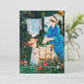 Moederdag Kaart/Elegant Klassieke moeder en zoon Feestdagenkaart (Staand voorkant)