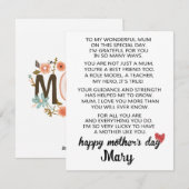 Moederdag kaart gedicht van dochter, Moederdag (Voorkant / Achterkant)