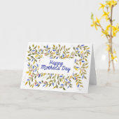 Moederdag Kaart Geel en Groene Wijnstok (Gele Bloem)