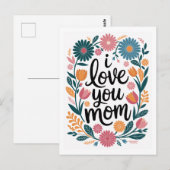 Moederdag kaart Gefeliciteerd met Moederdag Bloem  (Voorkant / Achterkant)