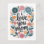 Moederdag kaart Gefeliciteerd met Moederdag Bloem  (Voorkant)