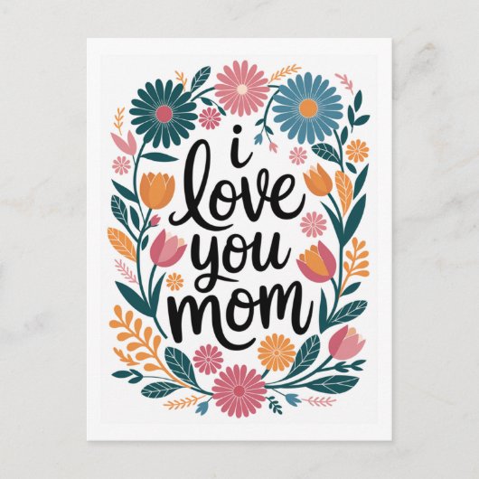 Moederdag kaart Gefeliciteerd met Moederdag Bloem (Voorkant)