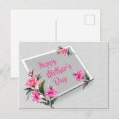 Moederdag kaart, Gelukkige Moederdag Kaart (Voorkant / Achterkant)