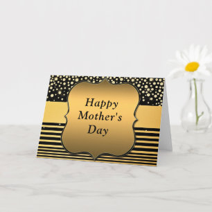 Moederdag Kaart Goud en Zwart Glitter Luxe