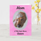 Moederdag kaart Goud Retriever Koningin (Gele Bloem)