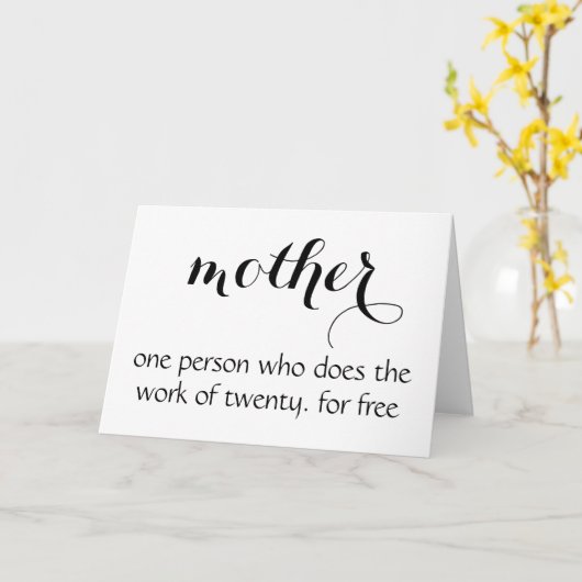 Moederdag Kaart - Grappig (Gele Bloem)