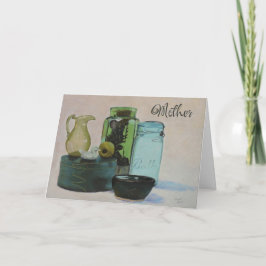 Moederdag Kaart groen glas