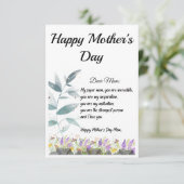 Moederdag Kaart/Happy Moederdag Bedankkaart (Staand voorkant)