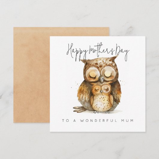 Moederdag Kaart, Happy Mothers Day (Voorkant / Achterkant)