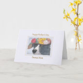 Moederdag Kaart - herdershond in een pet (Gele Bloem)
