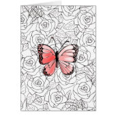 Moederdag Kaart - Jouw tekst - vlinder bij Rozen (Voorkant)