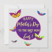 Moederdag kaart kalligrafie met vlinders (Voorkant)