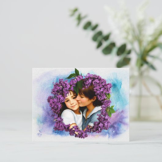 Moederdag Kaart Lilacs Personalized Foto Lijst (Staand voorkant)