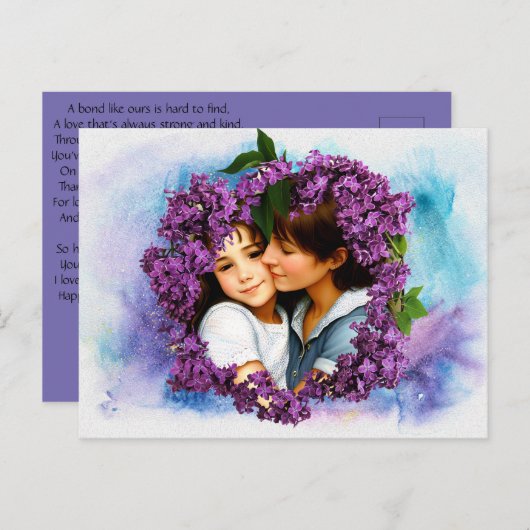 Moederdag Kaart Lilacs Personalized Foto Lijst (Voorkant / Achterkant)